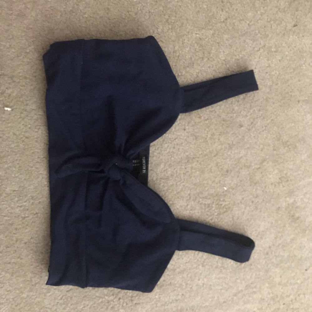 Dark blue extremely cropped top